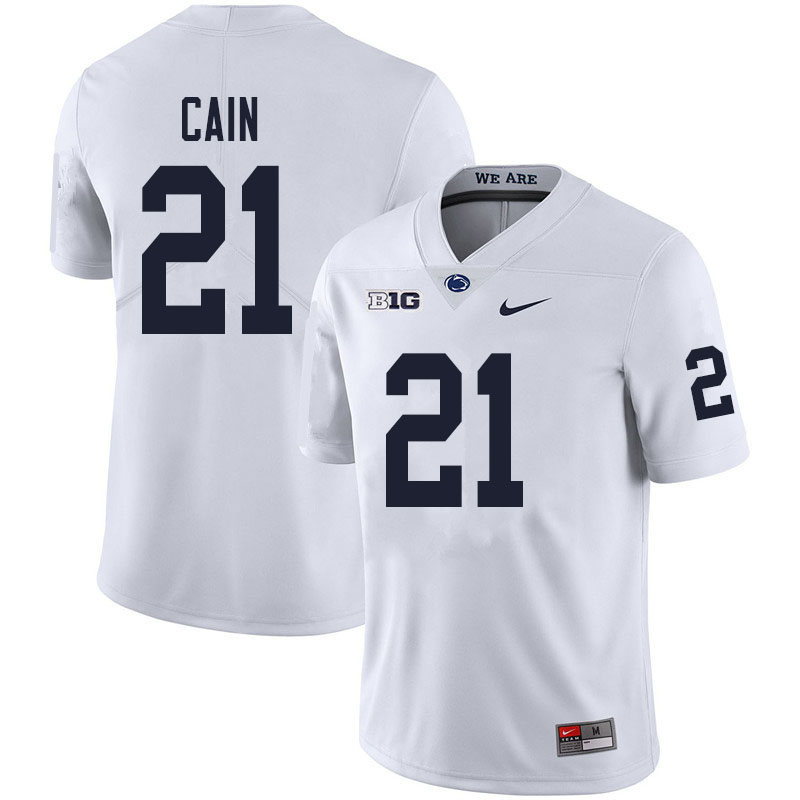 Men #21 Noah Cain Penn State Nittany Lions College Football Jerseys Sale-White - Click Image to Close